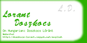 lorant doszkocs business card