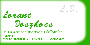 lorant doszkocs business card